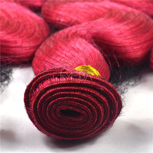 Qingdao Emeda hair factory red hair extension bundles,raw virgin cuticle aligned hair HN171